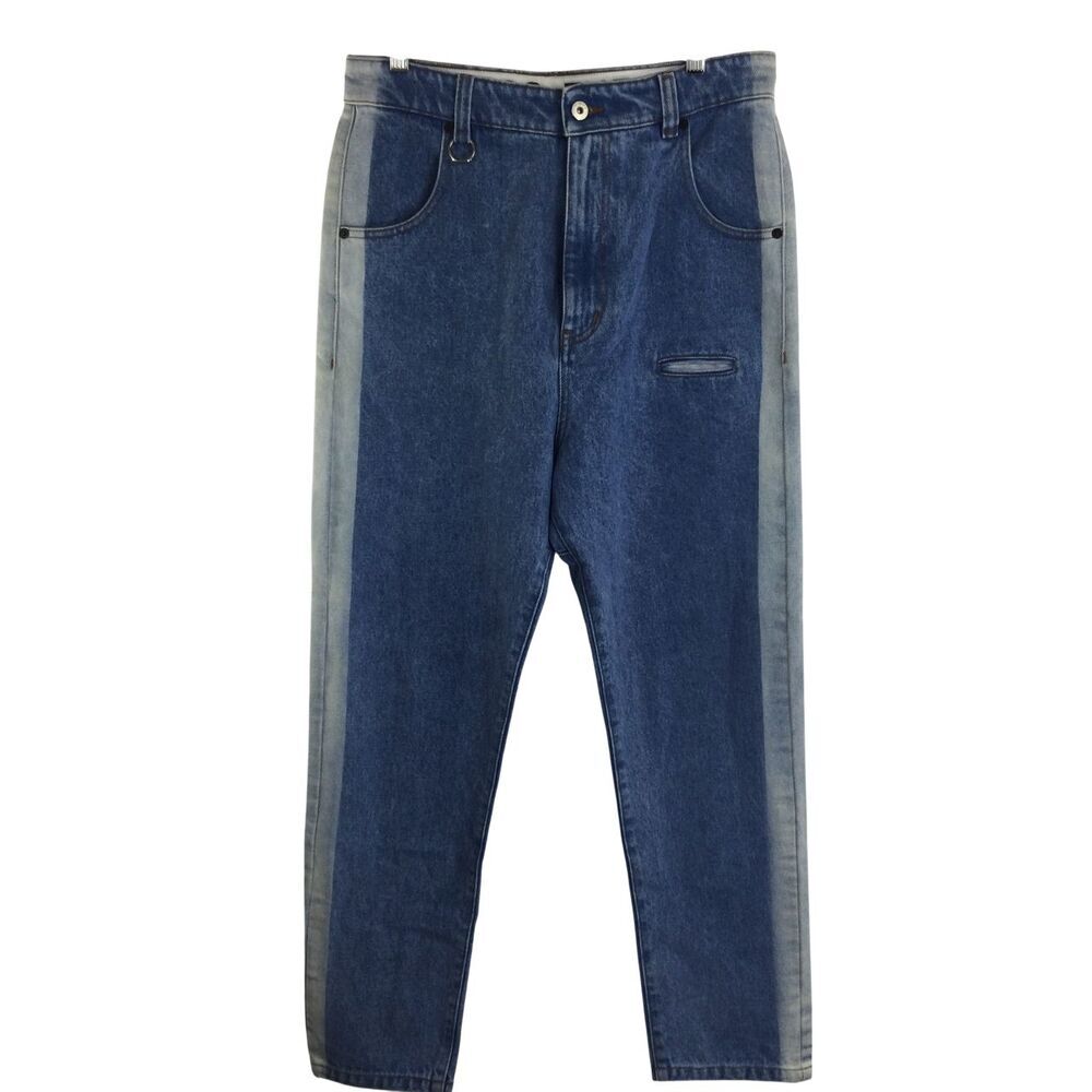 Random Identities Mens I Bless the '80s High Waist Denim Jeans Blue Stonewash 32